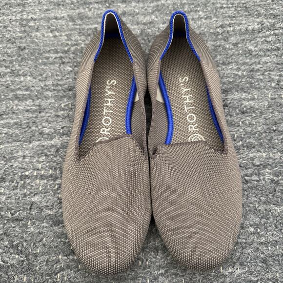 Rothys The Loafer Women 6.5 Mocha Brown Rounded Toe Slip On Flat Shoes Washable - Picture 3 of 12